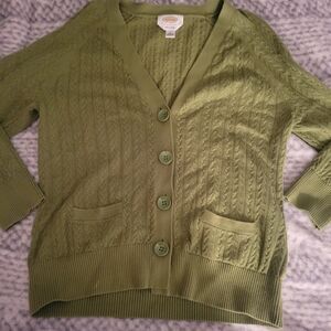 Talbots Sage Green Button-Up Cardigan